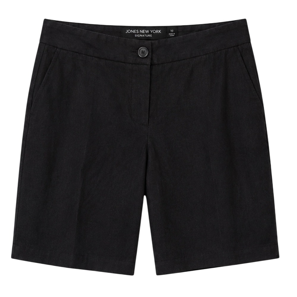 Willi Smith Womens Black Linen Blend Kate‎ Fit Shorts Size 8 W56605